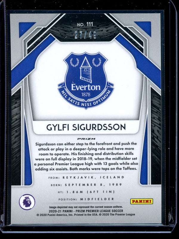 Gylfi Sigurdsson 2020-21 Panini Prizm Premier League Green Cracked Ice 27/49