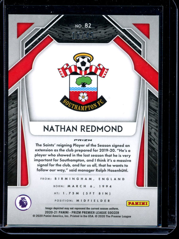 Nathan Redmond 2020-21 Panini Prizm Premier League Green Cracked Ice 10/49