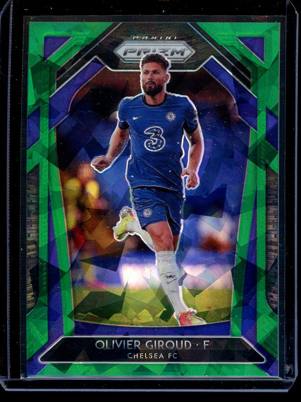 Olivier Giroud 2020-21 Panini Prizm Premier League Green Cracked Ice 45/49