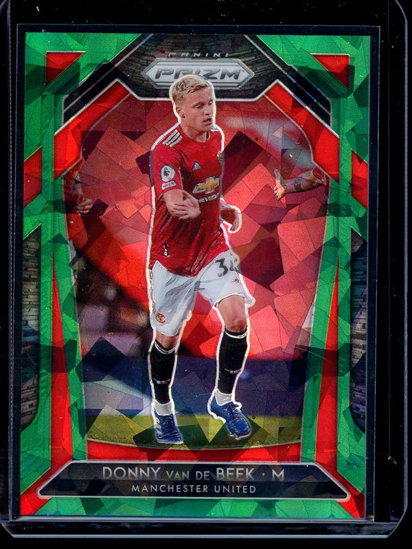 Donny Van De Beek 2020-21 Panini Prizm Premier League Green Cracked Ice 04/49