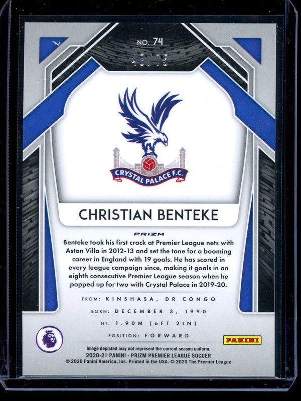 Christian Benteke 2020-21 Panini Prizm Premier League Blue Cracked Ice 48/75