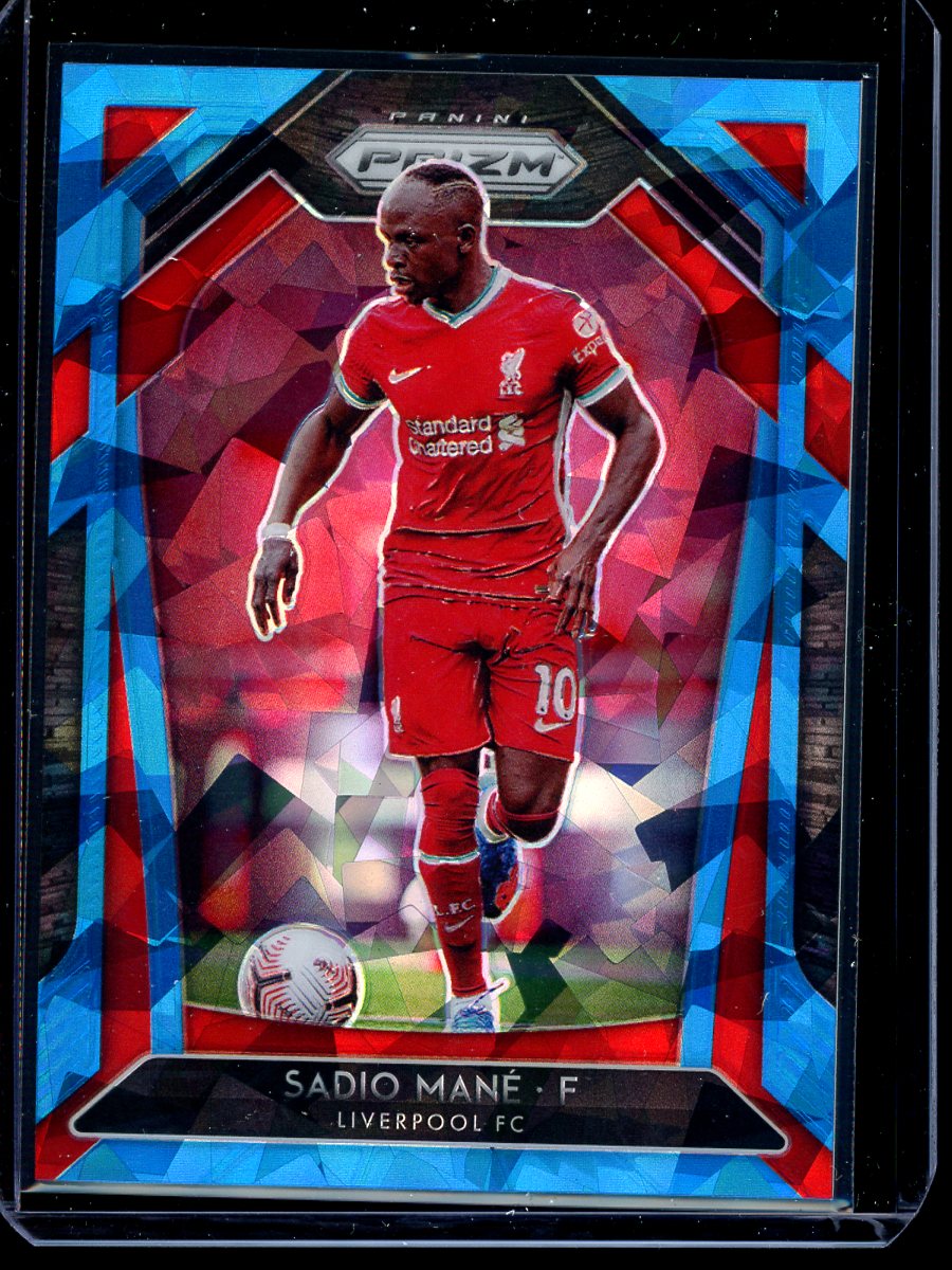 Sadio Mane 2020-21 Panini Prizm Premier League Blue Cracked Ice 50