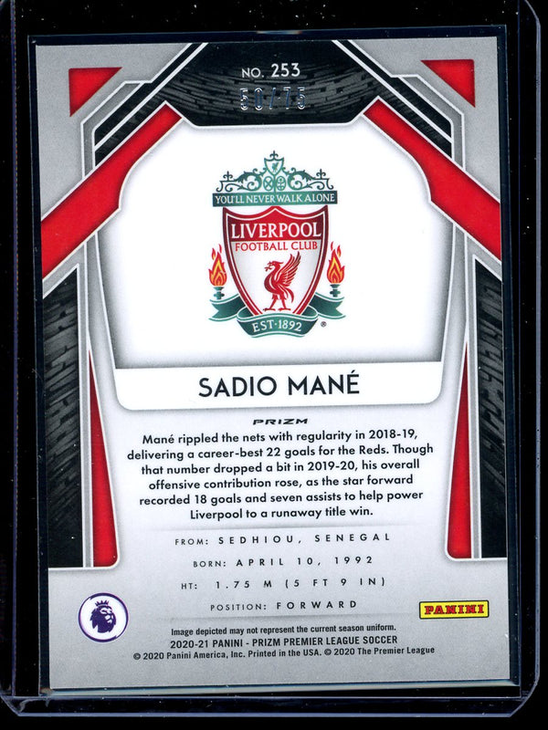 Sadio Mane 2020-21 Panini Prizm Premier League Blue Cracked Ice 50/75