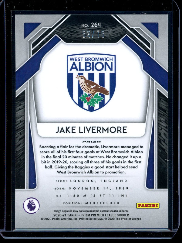 Jake Livermore 2020-21 Panini Prizm Premier League Blue Cracked Ice 53/75