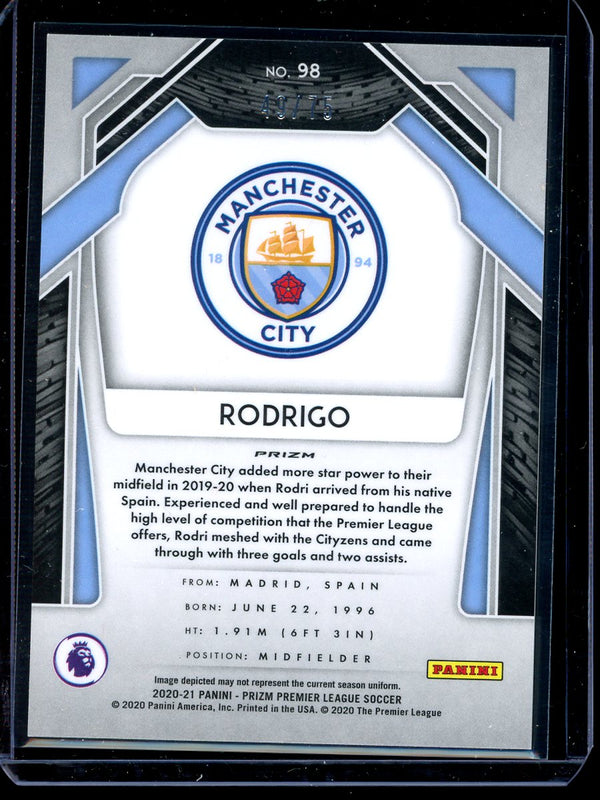 Rodrigo 2020-21 Panini Prizm Premier League Blue Cracked Ice 49/75