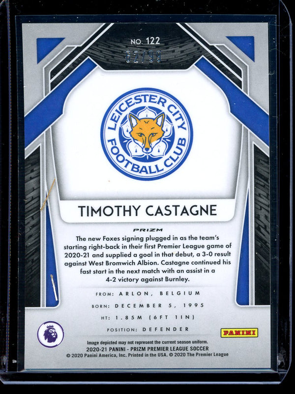 Timothy Castagne 2020-21 Panini Prizm Premier League Purple Prizm 62/99