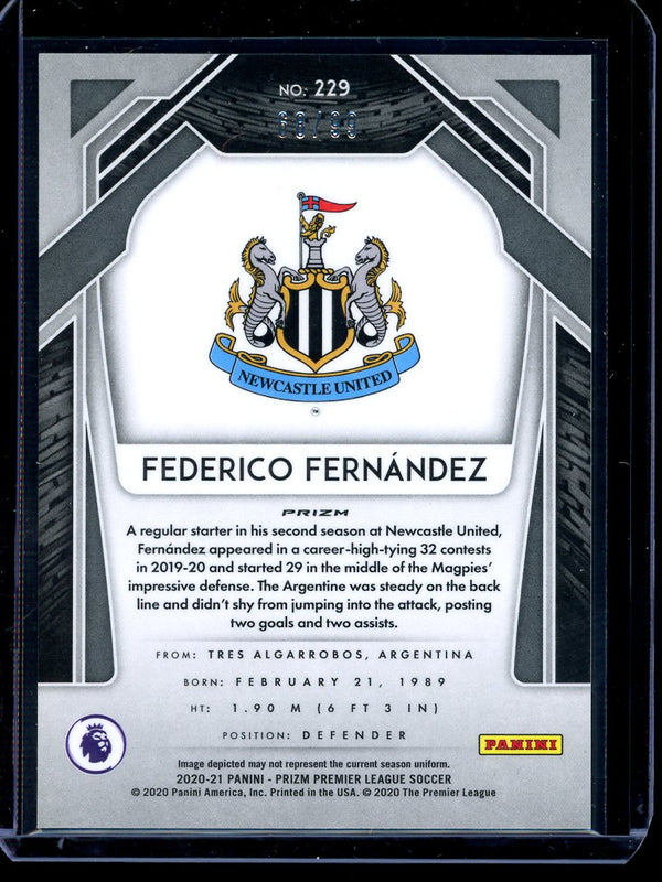 Federico Fernandez 2020-21 Panini Prizm Premier League Breakaway Purple 68/99