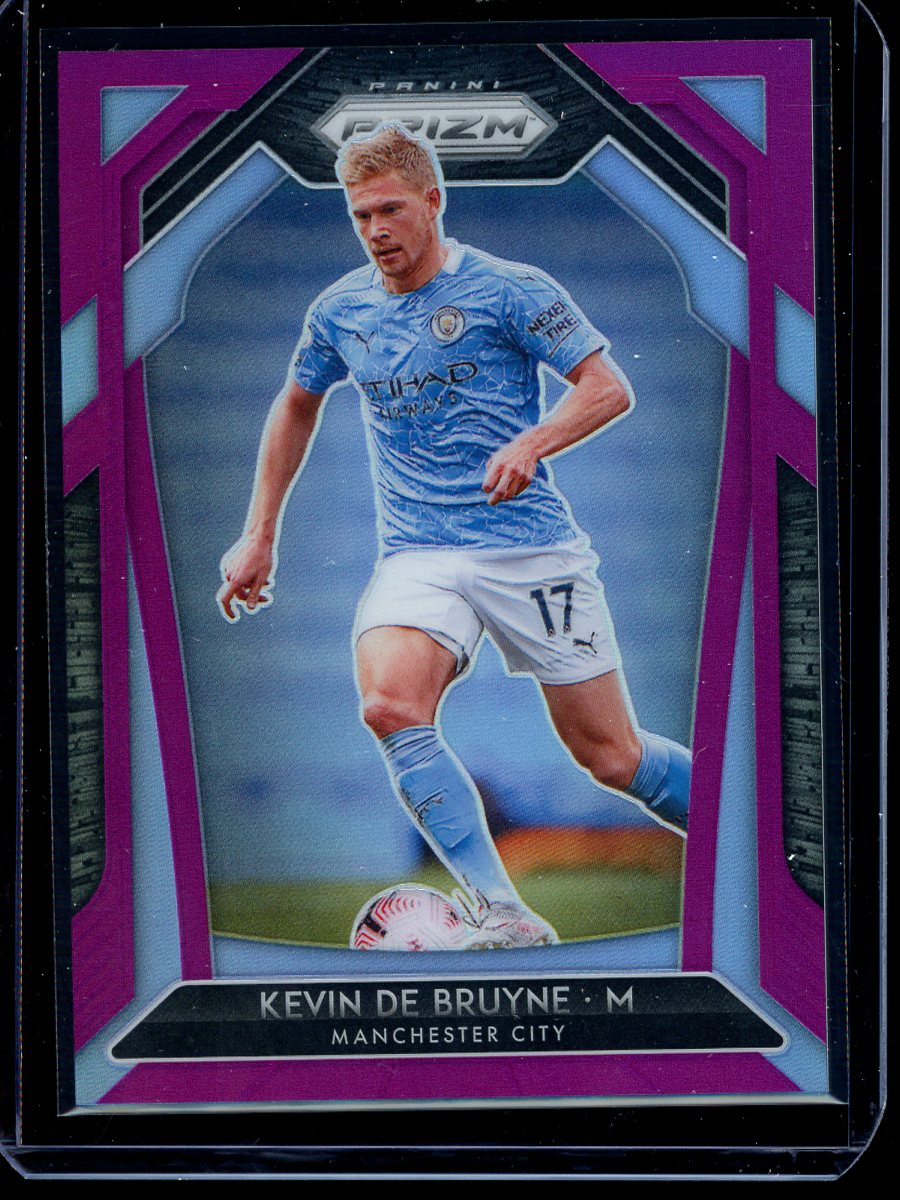 Kevin De Bruyne 2020-21 Panini Prizm Premier League Purple Prizm