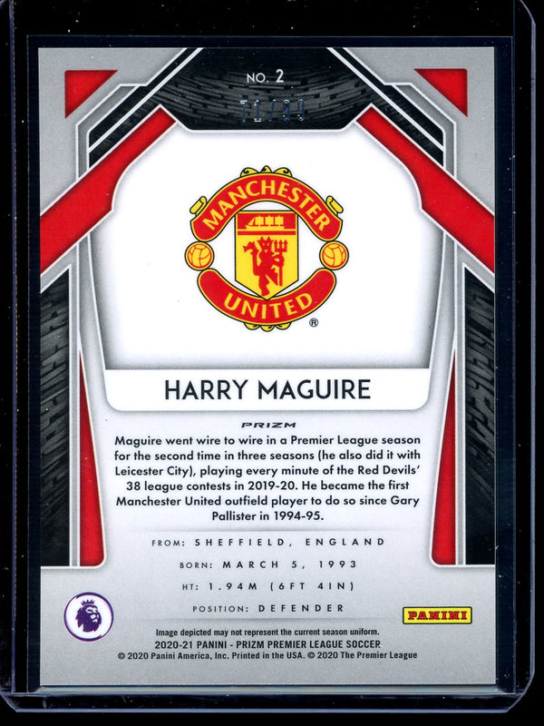 Harry Maguire 2020-21 Panini Prizm Premier League Purple Prizm 71/99