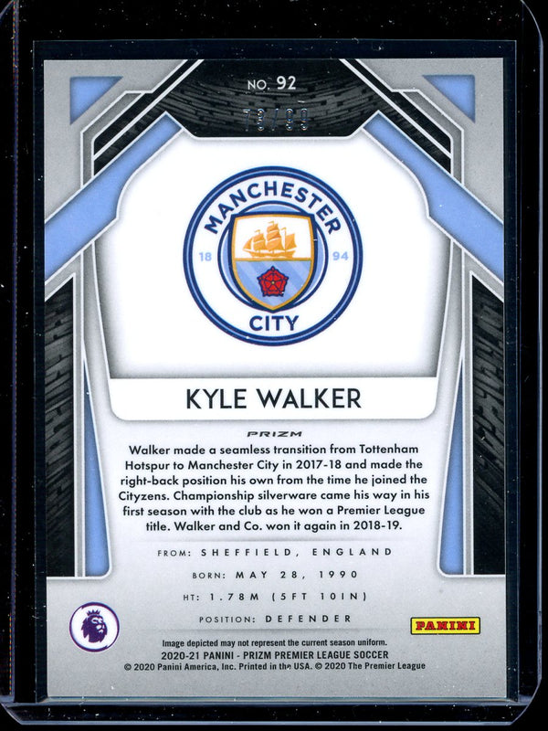 Kyle Walker 2020-21 Panini Prizm Premier League Purple Prizm 73/99