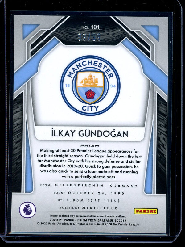 Ilkay Gundogan 2020-21 Panini Prizm Premier League Purple Prizm 99/99