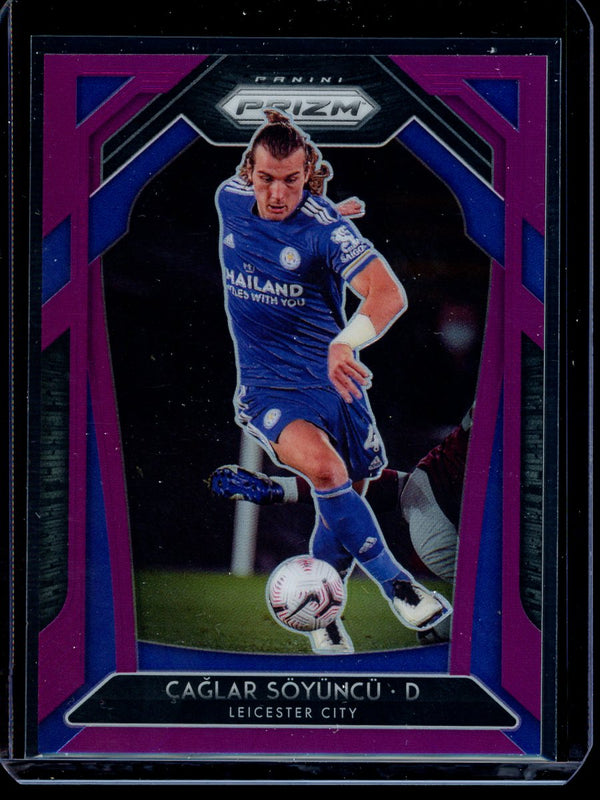 Caglar Soyuncu 2020-21 Panini Prizm Premier League Purple Prizm 24/99