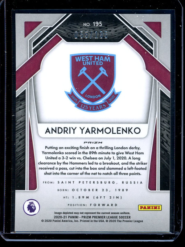 Andriy Yarmolenko 2020-21 Panini Prizm Premier League Red Mojo 055/135