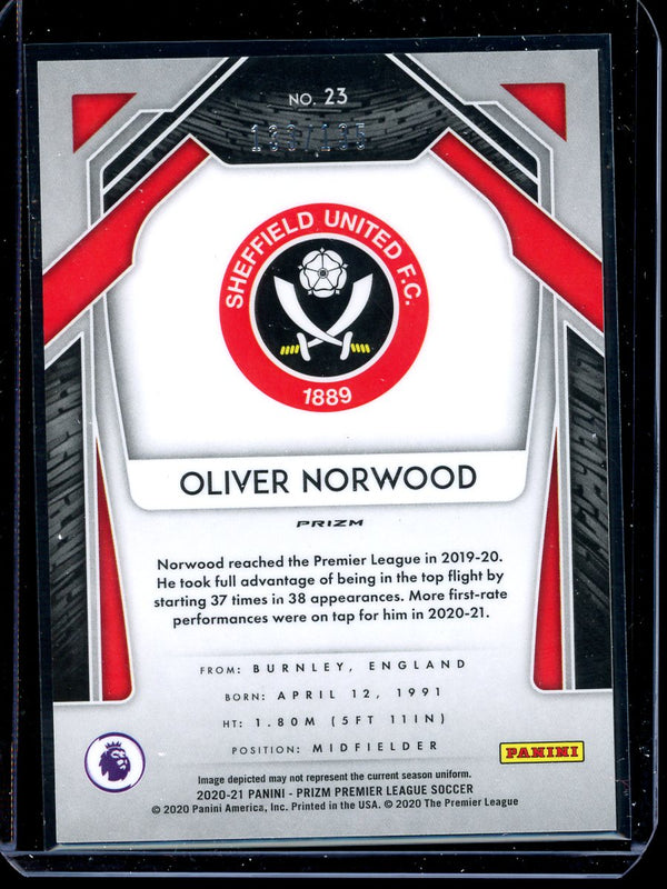 Oliver Norwood 2020-21 Panini Prizm Premier League Red Mojo 133/135