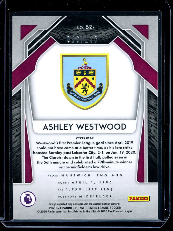 Ashley Westwood 2020-21 Panini Prizm Premier League Red Mojo 096/135