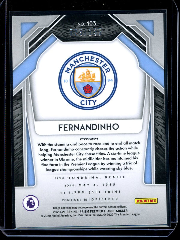 Fernandinho 2020-21 Panini Prizm Premier League Red Mojo 023/135