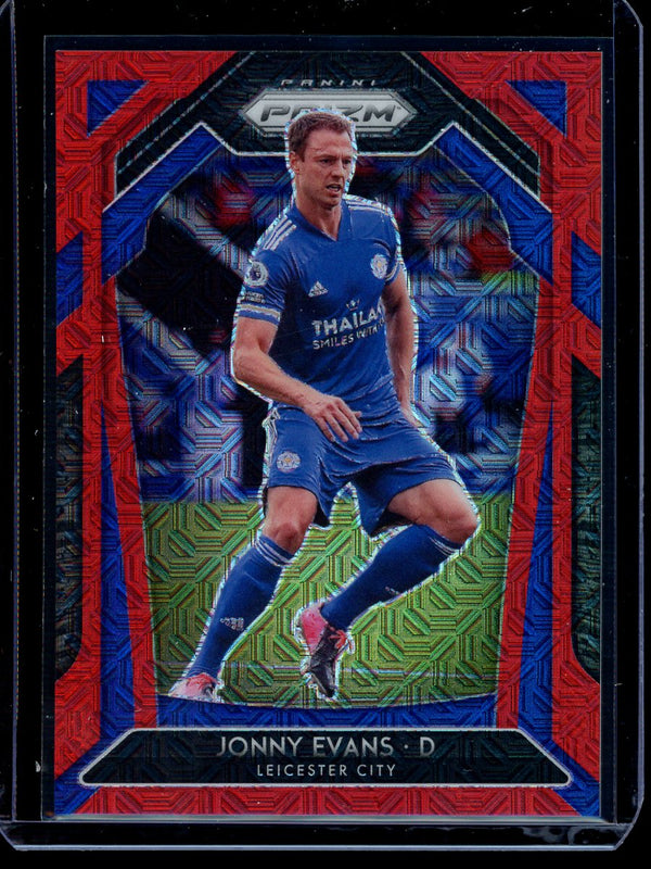 Jonny Evans 2020-21 Panini Prizm Premier League Red Mojo 021/135