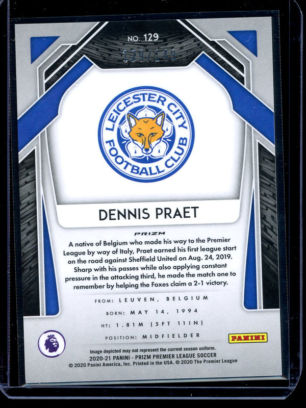 Dennis Praet 2020-21 Panini Prizm Premier League Red Prizm 129/149