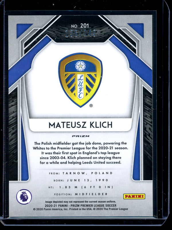 Mateusz Klich 2020-21 Panini Prizm Premier League Red Prizm 136/149