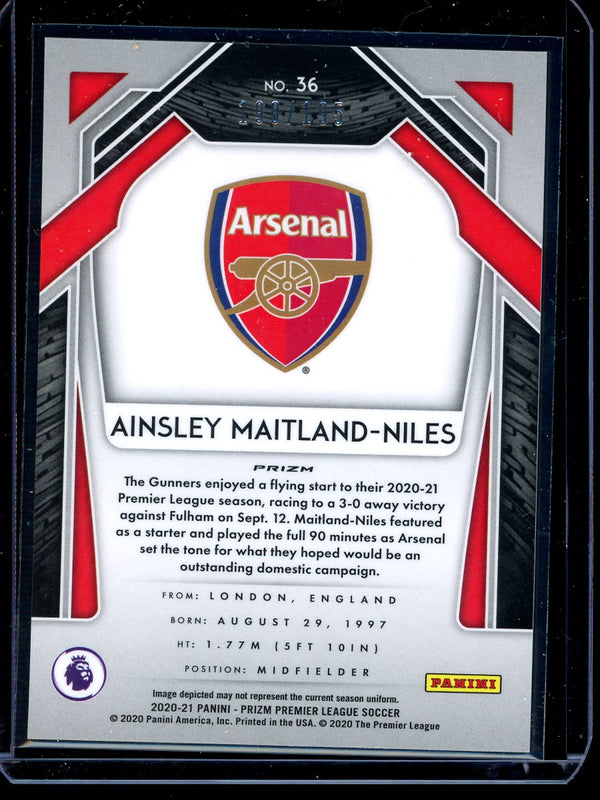 Ainsley Maitland-Niles 20-21 Panini Prizm Premier League Blue Breakaway 190/195