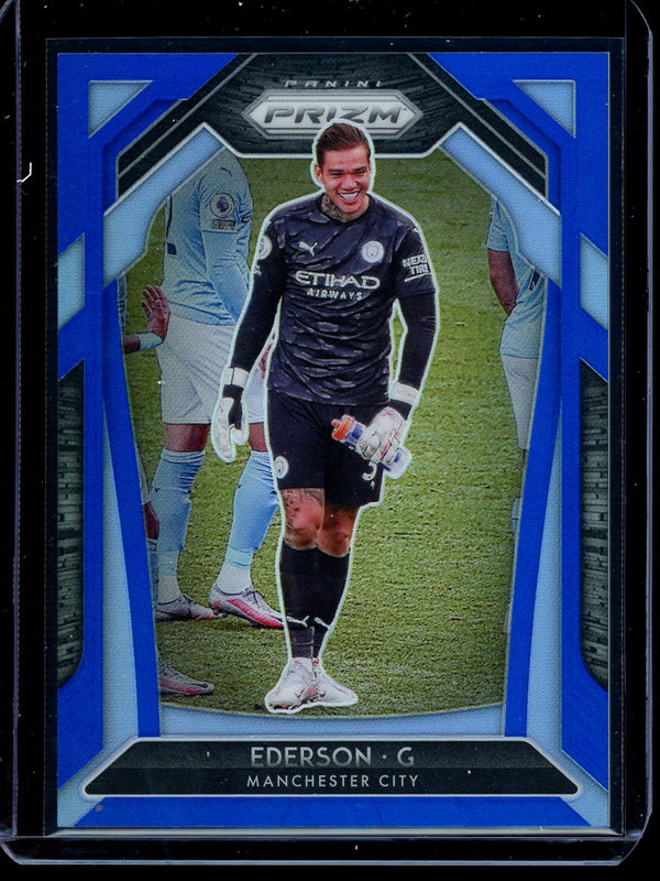 Ederson 2020-21 Panini Prizm Premier League Blue Prizm 044/199