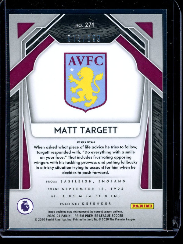 Matt Targett 2020-21 Panini Prizm Premier League Blue Prizm 072/199