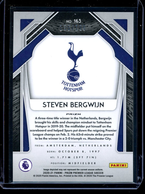 Steven Bergwijn 2020-21 Panini Prizm Premier League Blue Prizm 136/199