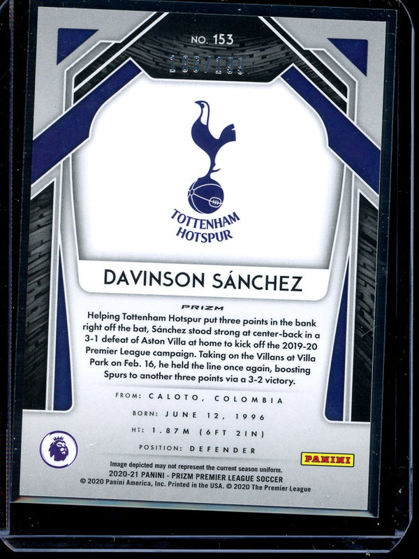 Davinson Sanchez 2020-21 Panini Prizm Premier League Blue Prizm 186/199