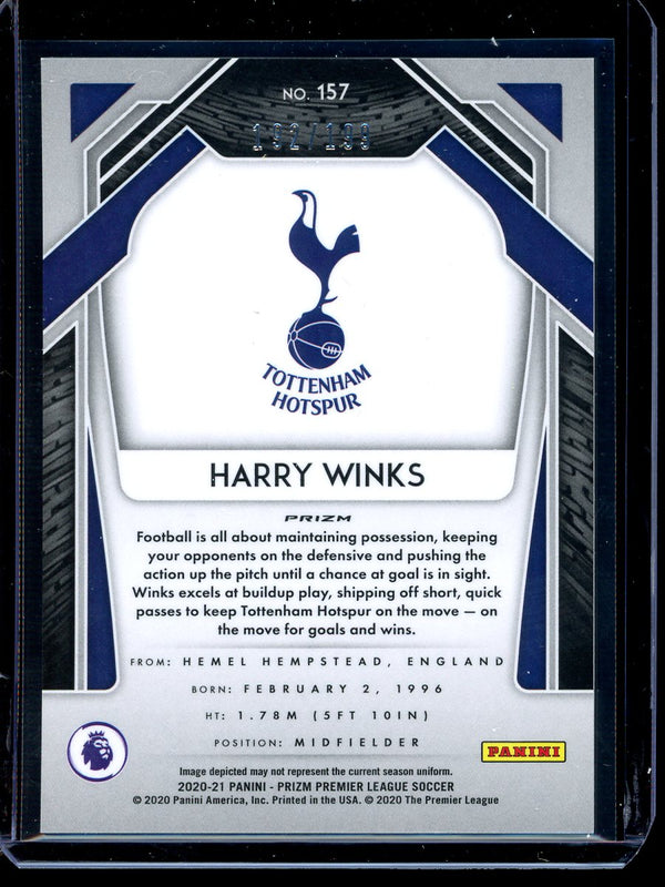 Harry Winks 2020-21 Panini Prizm Premier League Blue Prizm 192/199