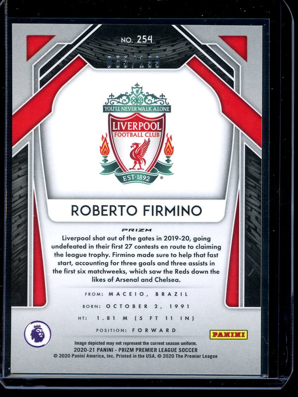 Roberto Firmino 2020-21 Panini Prizm Premier League Blue Prizm 083/199