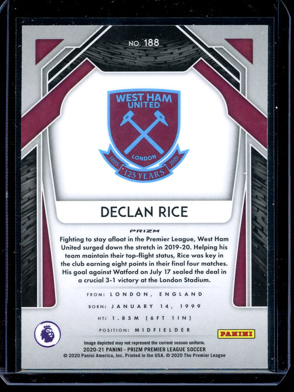 Declan Rice 2020-21 Panini Prizm Premier League Pink Wave