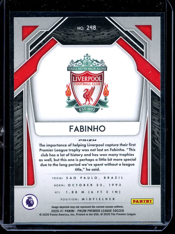 Fabinho 2020-21 Panini Prizm Premier League Silver Prizm