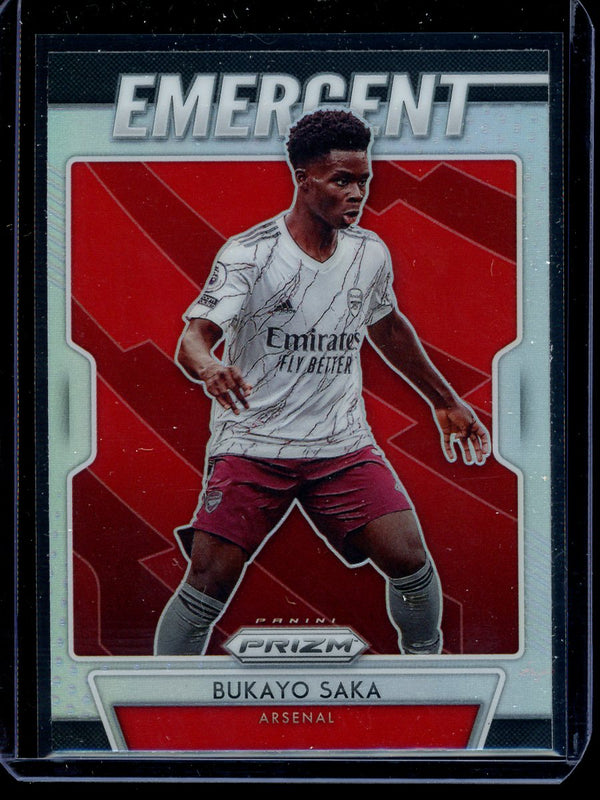 Bukayo Saka 2020-21 Panini Prizm Premier League Emergent Silver Prizm