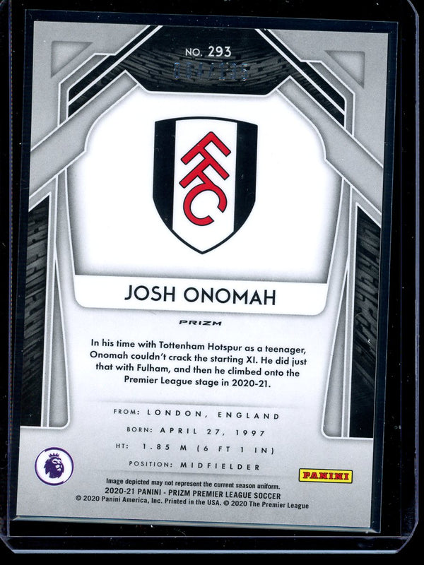 Josh Onomah 2020-21 Panini Prizm Premier League Red Mojo RC 084/135