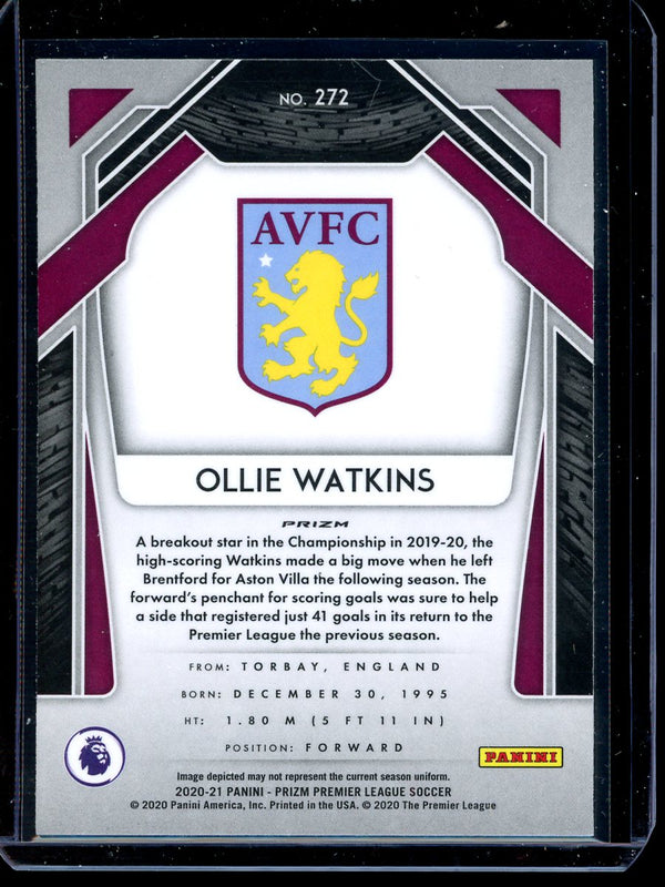 Ollie Watkins 2020-21 Panini Prizm Premier League Hyper Prizm RC