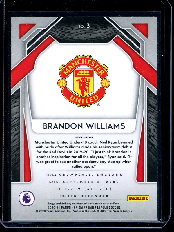Brandon Williams 2020-21 Panini Prizm Premier League Silver Prizm RC