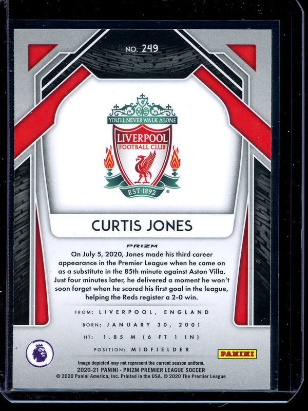 Curtis Jones 2020-21 Panini Prizm Premier League Silver Prizm RC