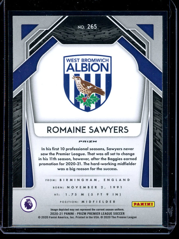 Romaine Sawyers 2020-21 Panini Prizm Premier League Silver Prizm RC