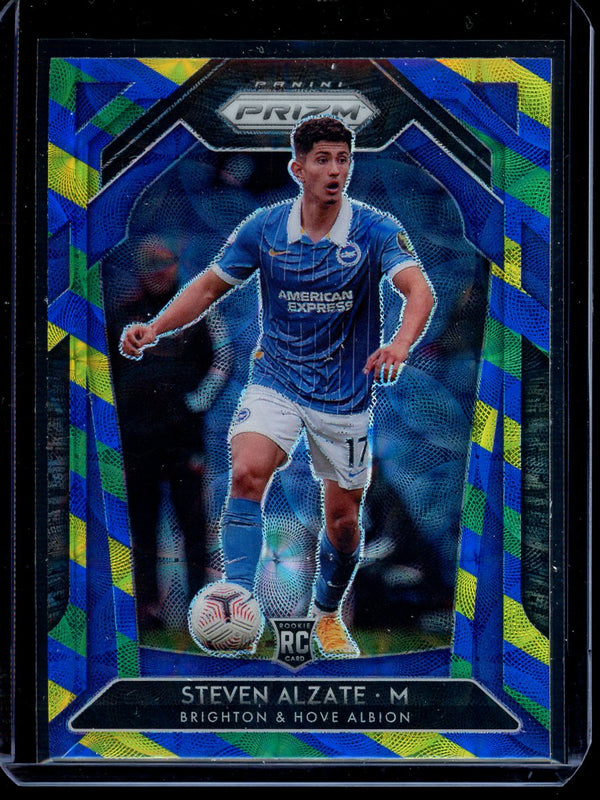 Steven Alzate 2020-21 Panini Prizm Premier League Blue Yellow Green Choice RC