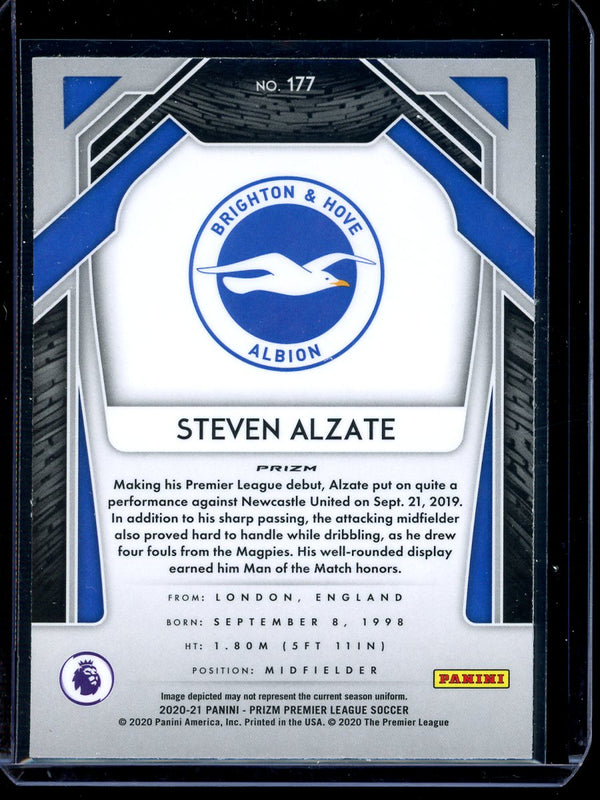 Steven Alzate 2020-21 Panini Prizm Premier League Blue Yellow Green Choice RC