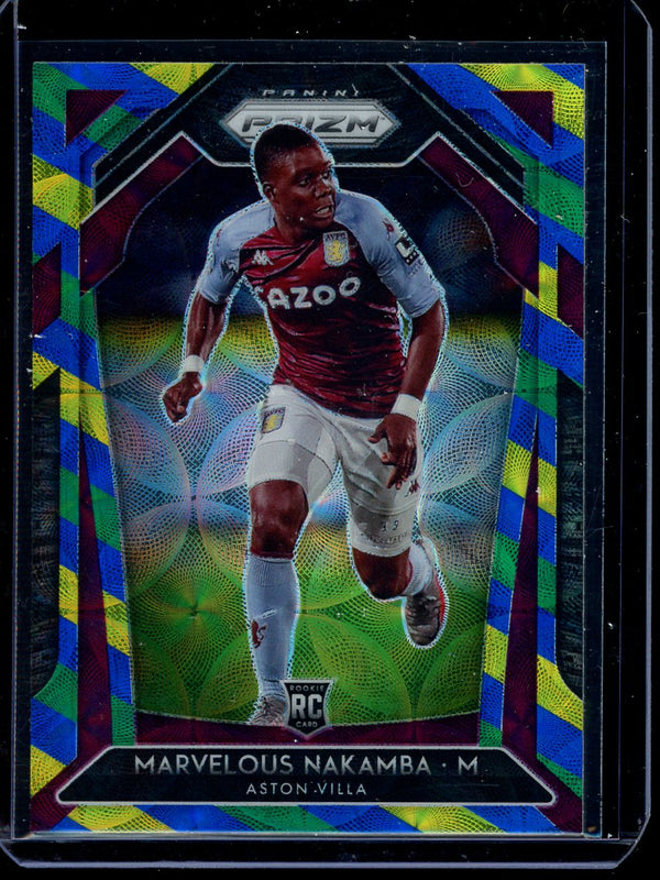 Marvelous Nakamba 20-21 Panini Prizm Premier League Blue Yellow Green Choice RC