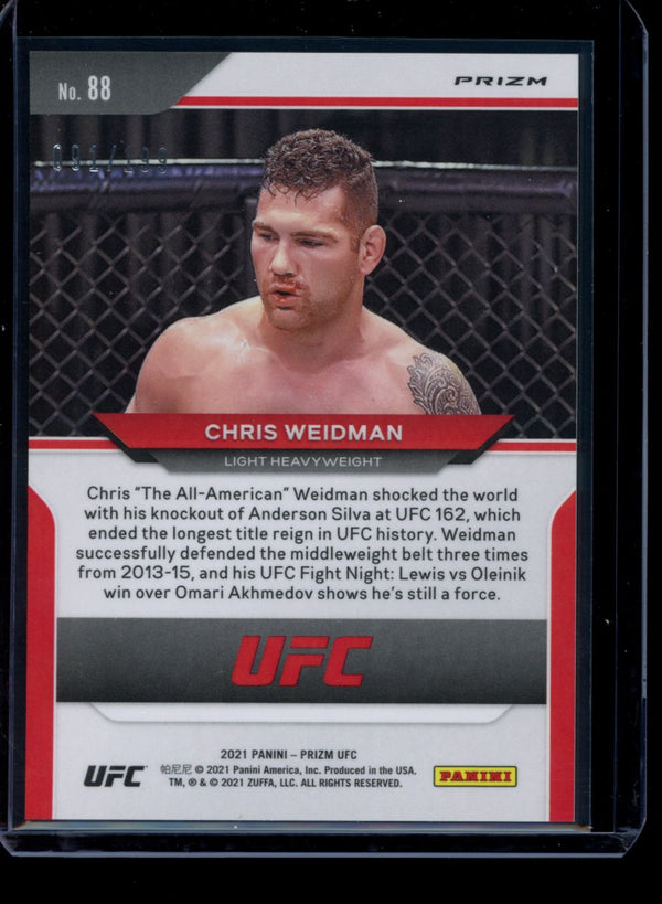 Chris Weidman 2021 Panini Prizm UFC Blue Prizm 091/199