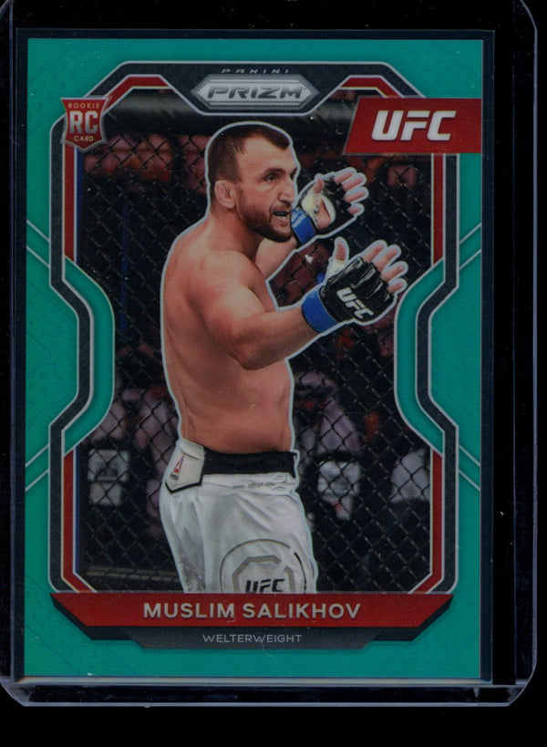 Muslim Salikhov 2021 Panini Prizm UFC Teal Prizm RC 11/49