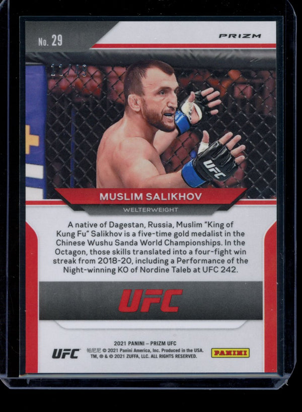 Muslim Salikhov 2021 Panini Prizm UFC Teal Prizm RC 11/49