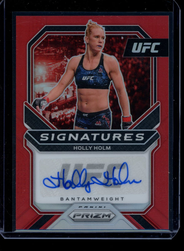 Holly Holm 2021 Panini Prizm UFC Signatures Red Prizm 26/49