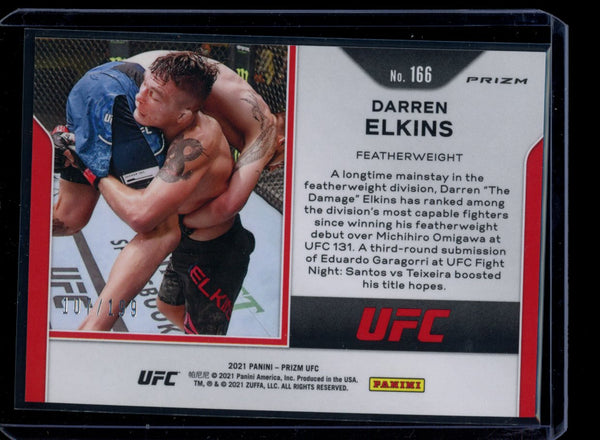 Darren Elkins 2021 Panini Prizm UFC Blue Prizm 107/199