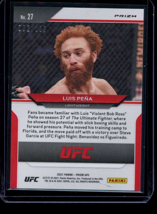 Luis Pena 2021 Panini Prizm UFC Blue Prizm RC 002/199