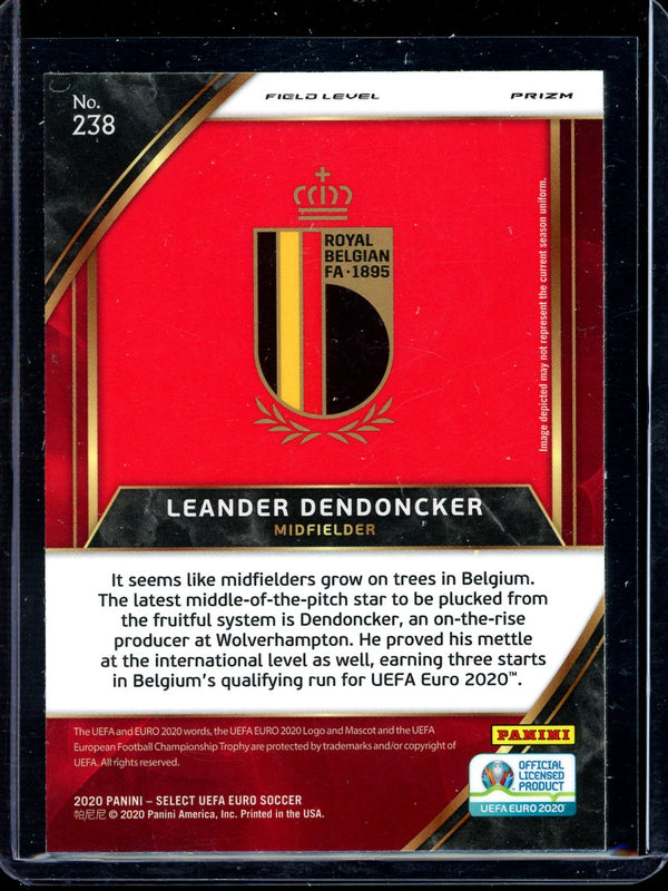 Leander Dendoncker 2020 Panini Select Euro Soccer Field Level Silver RC