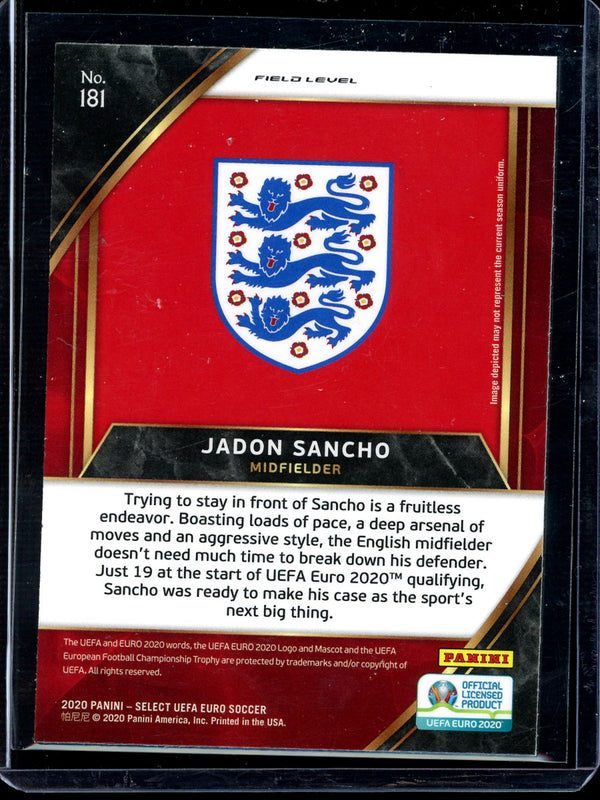 Jadon Sancho 2020 Panini Select Euro Soccer Field Level