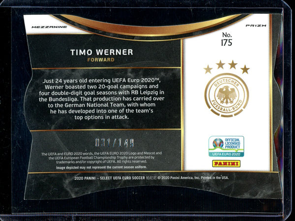 Timo Werner 2020 Panini Select Euro Soccer Mezzanine Neon Green 031/149